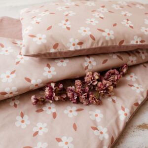 Bawełniany kocyk pościel premium 3w1 zestaw kwiatuszki retro junior