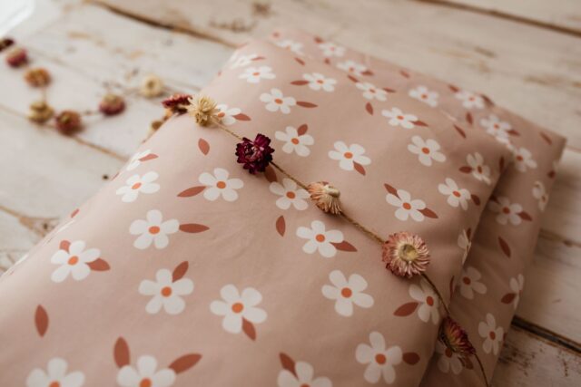 Bawełniany kocyk pościel premium 3w1 zestaw kwiatuszki retro junior