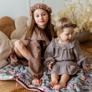 Bawełniany kocyk pościel premium 3w1 zestaw kwiaty w ogrodzie