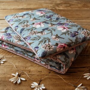 Bawełniany kocyk pościel premium 3w1 zestaw kwiaty w ogrodzie