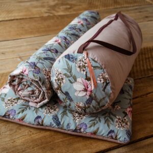 Bawełniany kocyk pościel premium 3w1 zestaw kwiaty w ogrodzie junior