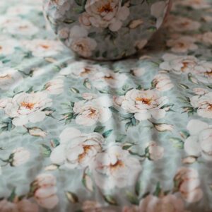 Bawełniany śpiworek pościel do żłobka zestaw 3w1 kwiaty białe magnolie