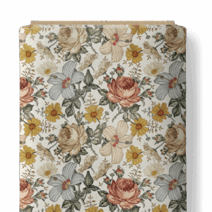 Bawełniany śpiworek pościel do żłobka zestaw 3w1 kwiaty retro natural