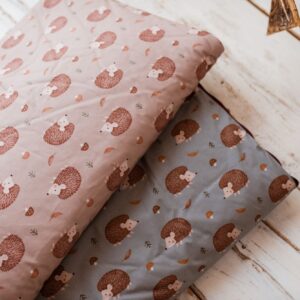 Bawełniany śpiworek pościel do żłobka zestaw premium 3w1 jeżyki coffe