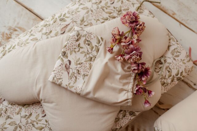 Bawełniany śpiworek pościel do żłobka zestaw premium 3w1 wróbelki natural