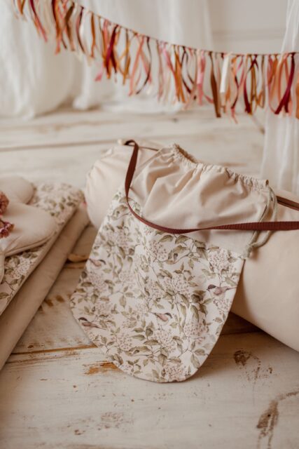 Bawełniany śpiworek pościel do żłobka zestaw premium 3w1 wróbelki natural