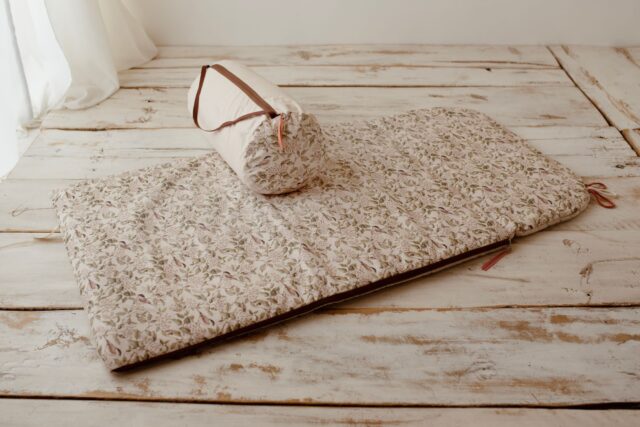 Bawełniany śpiworek pościel do żłobka zestaw premium 3w1 wróbelki natural