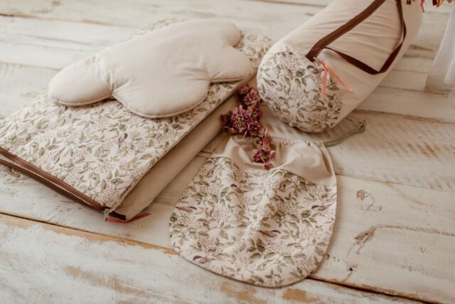 Bawełniany śpiworek pościel do żłobka zestaw premium 3w1 wróbelki natural