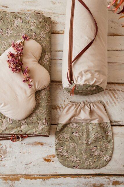 Bawełniany śpiworek do żłobka zestaw 3w1 ptaszki