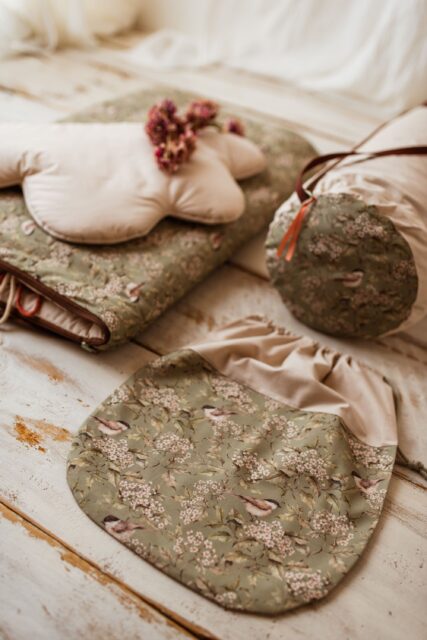 Bawełniany śpiworek do żłobka zestaw 3w1 ptaszki