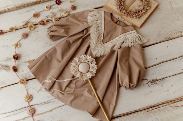 Beżowa sukienka boho bawełniana damska Marysia