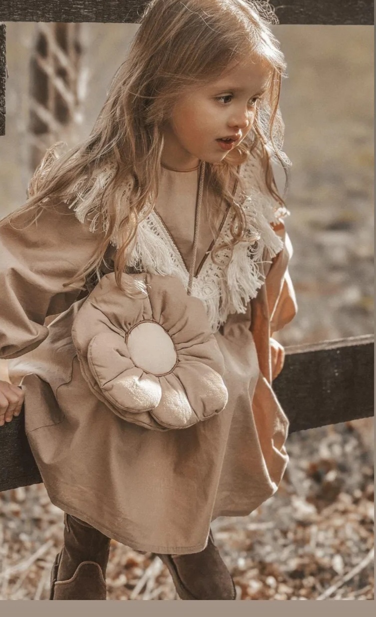 Beżowa sukienka boho bawełniana damska Marysia