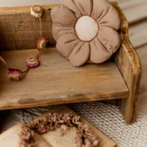 Beżowa torebka dla dziewczynki bawełniana kwiatuszek boho