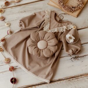 Beżowa torebka dla dziewczynki bawełniana kwiatuszek boho