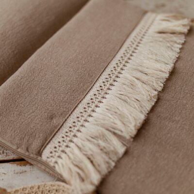 Beżowy śpiworek dla niemowląt 40×75 len 100%