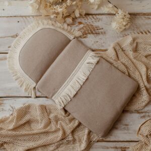 Beżowy śpiworek dla niemowląt 40×75 len 100%