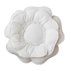 Biała poduszka dekoracyjna kwiat 30×30cm