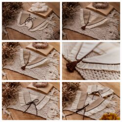 Biały kołnierzyk z falbanką damski lniany anielka milk