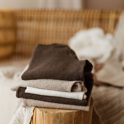 Bluza lniana dla dzieci basic unisex szara glina