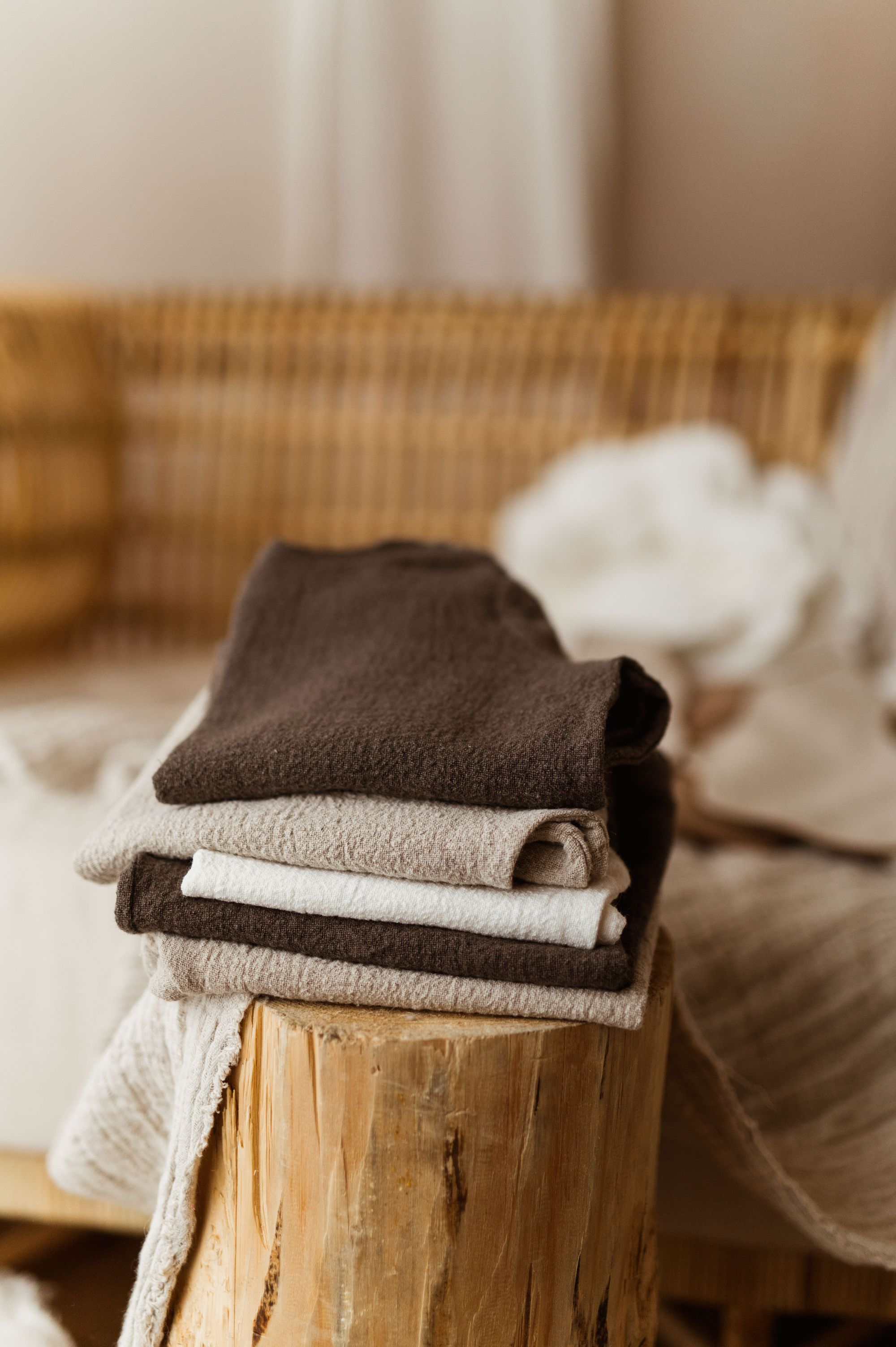 Bluza lniana dla dzieci basic unisex szara glina