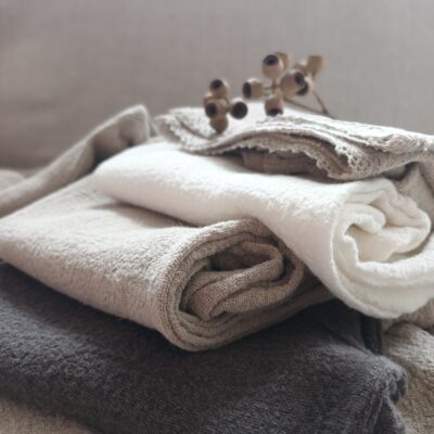 Bluza lniana dla dzieci z długim rękawem long unisex ecru