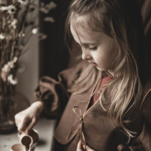 Kamizelka lniana brązowa coco