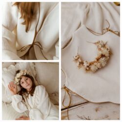 Kamizelka lniana damska white krepa 4-8 lat