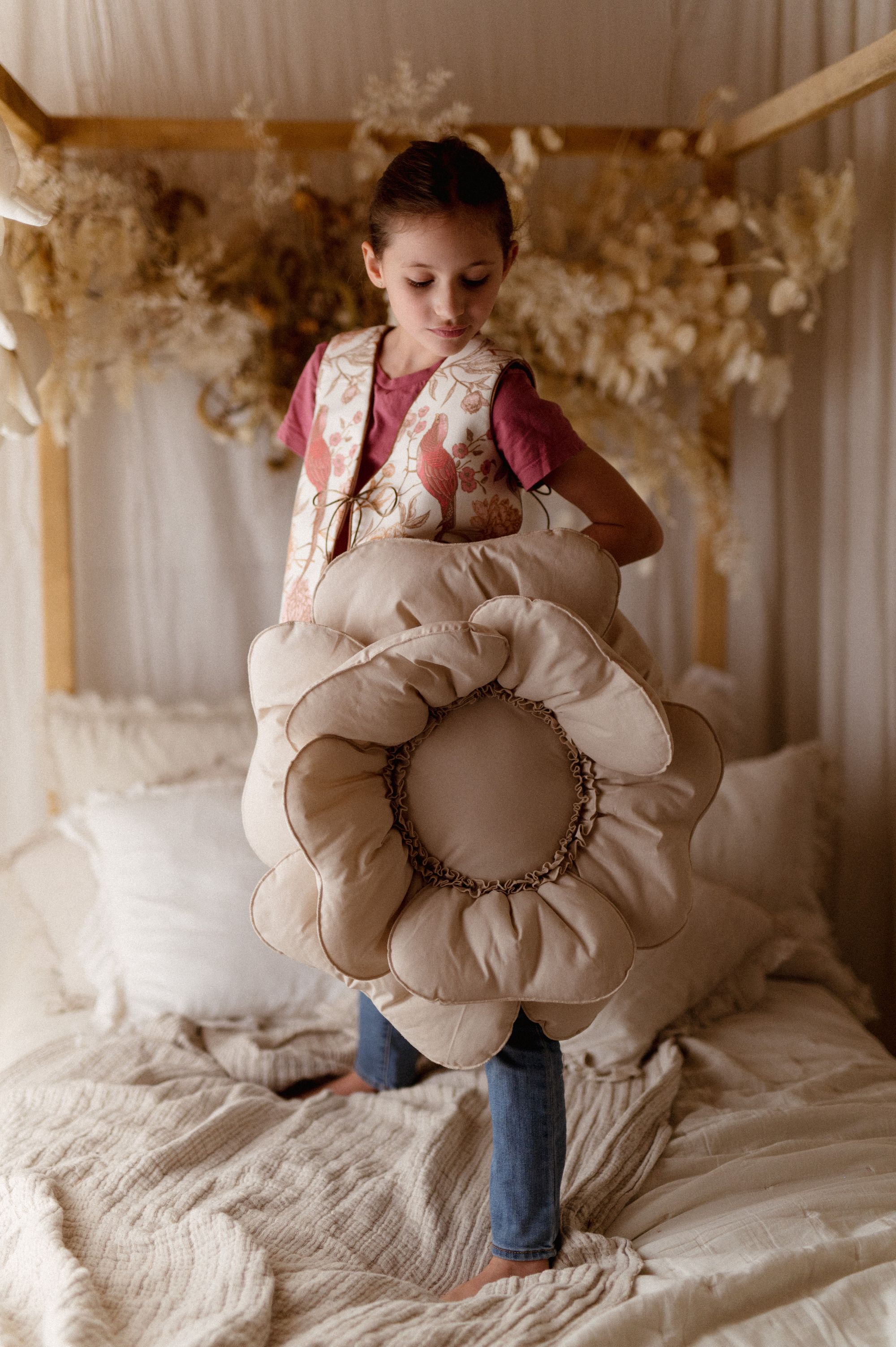 Kamizelka retro dla dziewczynki żakard bażanty 5-10 lat