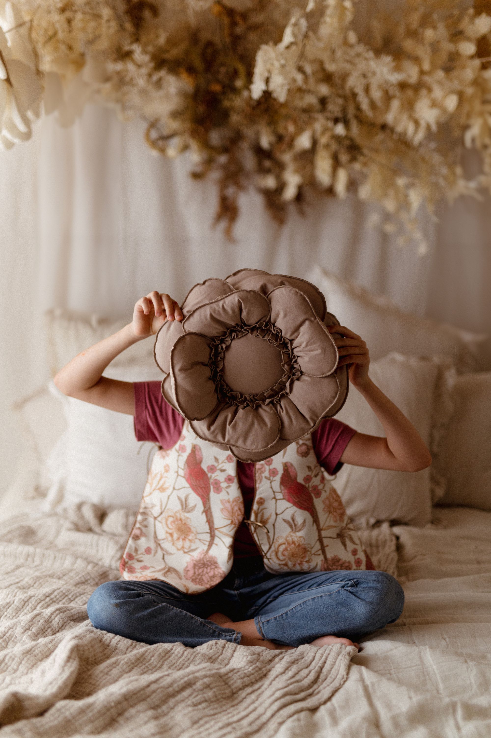 Kamizelka retro dla dziewczynki żakard bażanty 5-10 lat