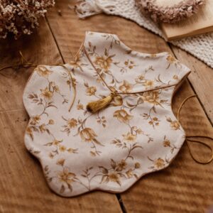 Kamizelka w kwiatuszki lniana honey