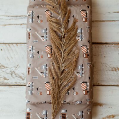 Kocyk bawełniany do przedszkola pościel premium zestaw 3w1 auta boho beż