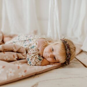 Kocyk bawełniany do przedszkola pościel premium zestaw 3w1 kwiatuszki retro