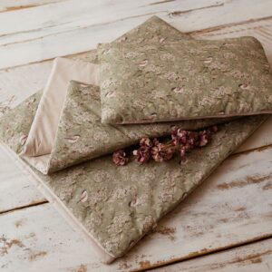 Kocyk bawełniany do przedszkola pościel zestaw 3w1 ptaszki oliwka