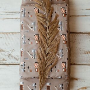 Kocyk bawełniany do żłobka pościel premium zestaw 3w1 auta boho beż