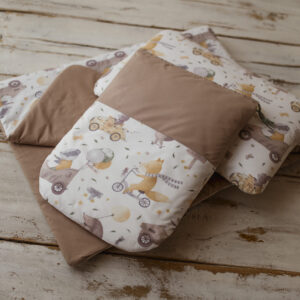 Kocyk bawełniany 80×220 cm retro wyścig