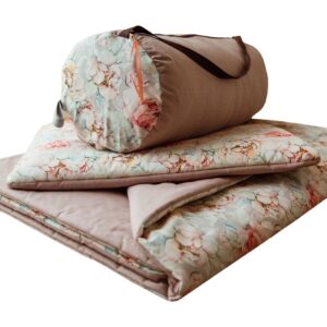 Kocyk bawełniany premium 3w1 kwiaty różowe magnolie junior