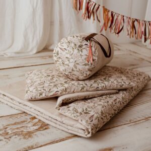 Kocyk bawełniany dla dzieci 3w1 zestaw ptaszki natural junior