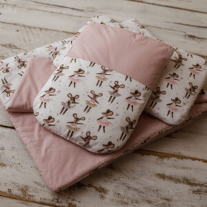 Kocyk bawełniany do żłobka 100×135 cm myszki