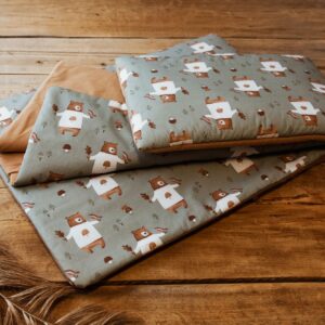 Kocyk dla dzieci premium 3w1 misie zielone junior