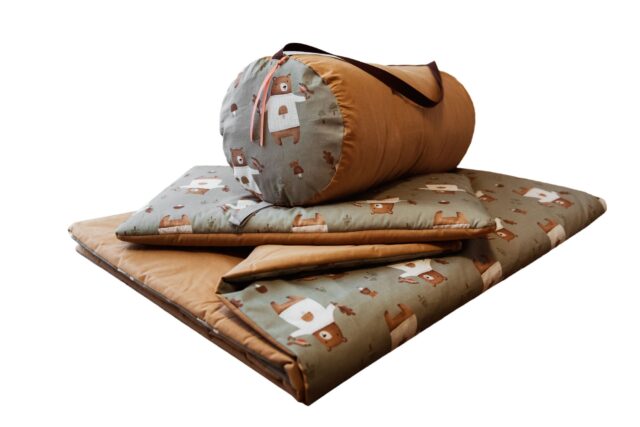 Kocyk dla dzieci premium 3w1 misie zielone junior