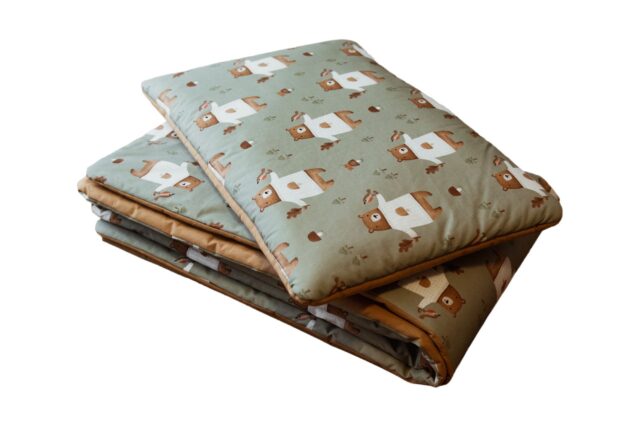 Kocyk dla dzieci premium 3w1 misie zielone junior