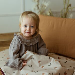 Kocyk dla dziecka bawełniany 3w1 zestaw grzybki junior