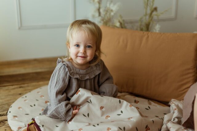 Kocyk dla dziecka bawełniany 3w1 zestaw grzybki junior