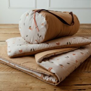 Kocyk dla dziecka bawełniany 3w1 zestaw grzybki junior