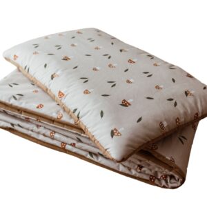 Kocyk dla dziecka bawełniany 3w1 zestaw grzybki junior