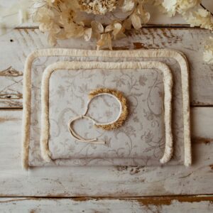 Kocyk dla niemowląt lniany 50cmx75cm żakard