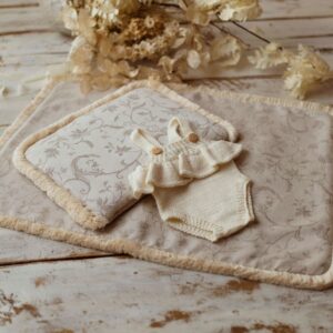 Kocyk dla niemowląt lniany 50cmx75cm żakard