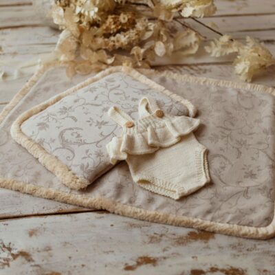 Kocyk dla niemowląt lniany 50cmx75cm żakard