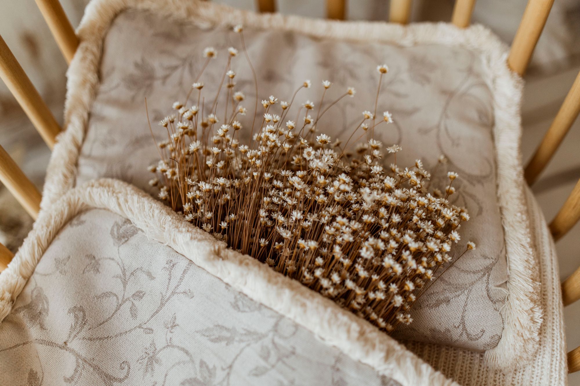 Kocyk dla niemowląt lniany 50cmx75cm żakard