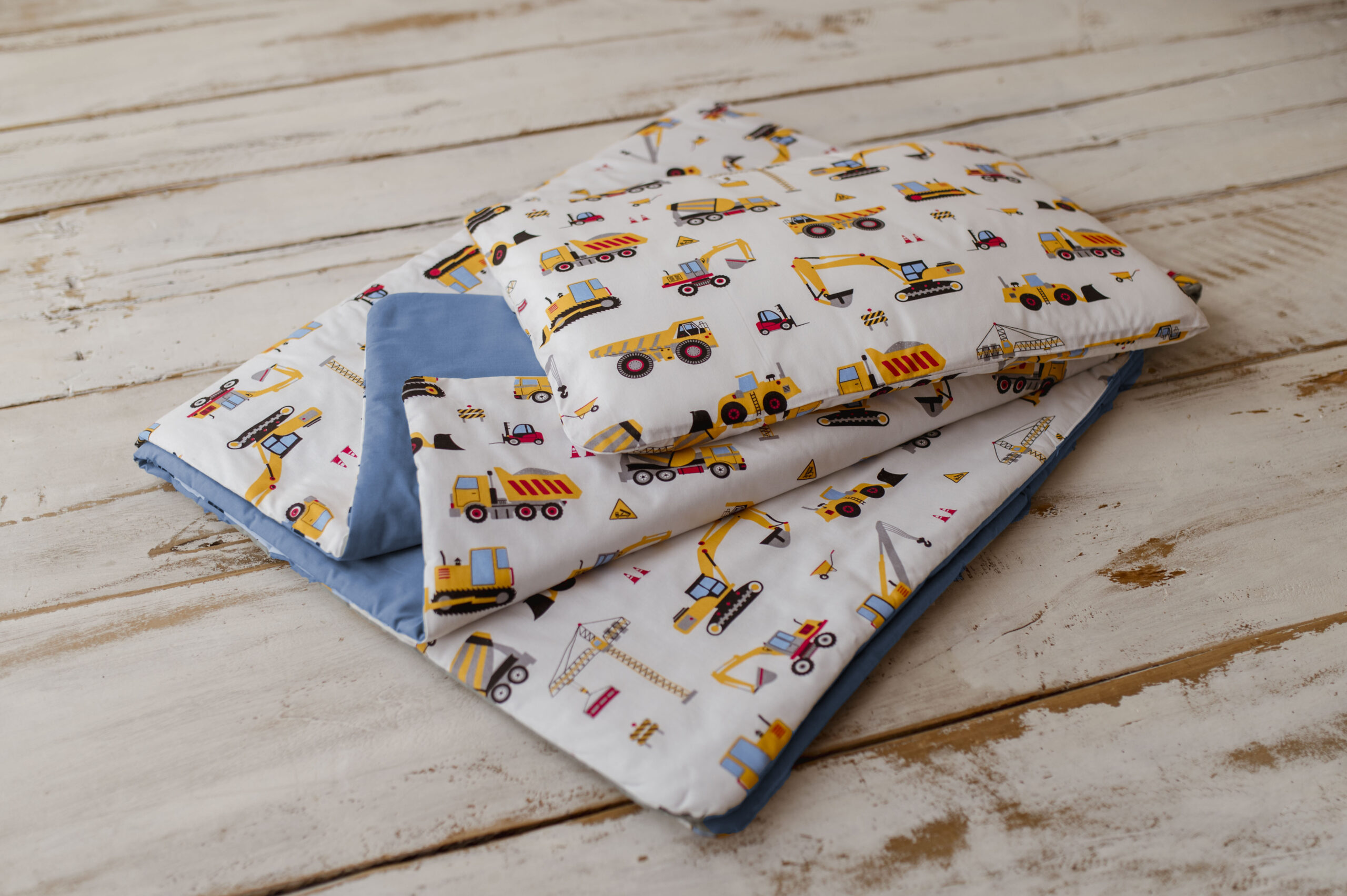 Kocyk dla przedszkolaka dla chłopca 160×120 cm koparki